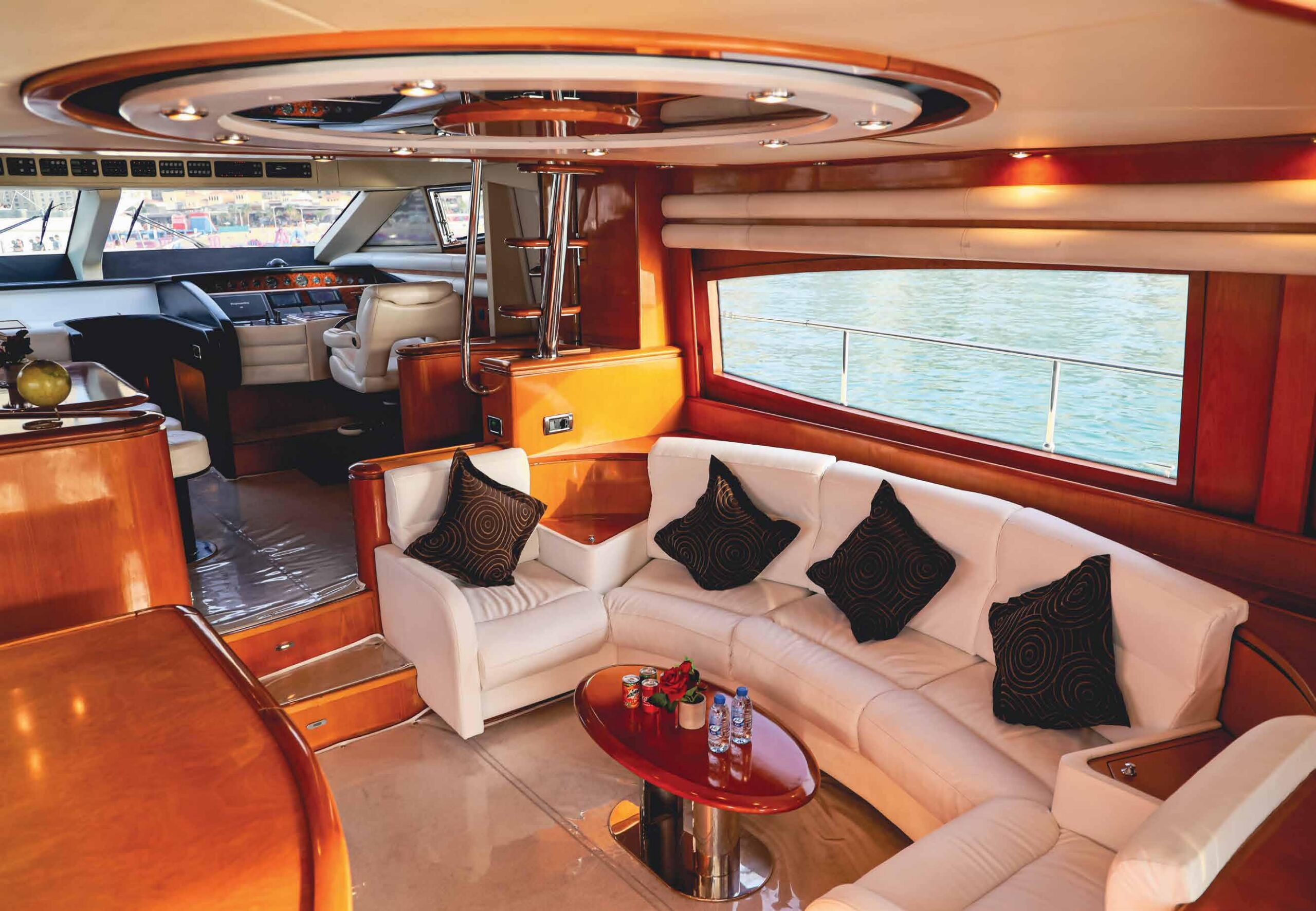 66 ft yacht spacious deck with panoramic ocean views